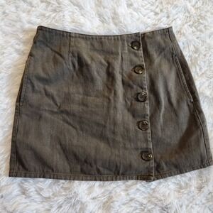 Chloe & Katie Brown Denim Skirt Button Front Junior's M